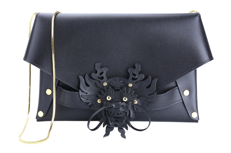 BLACK 3D DRAGON ENVELOPE BAG