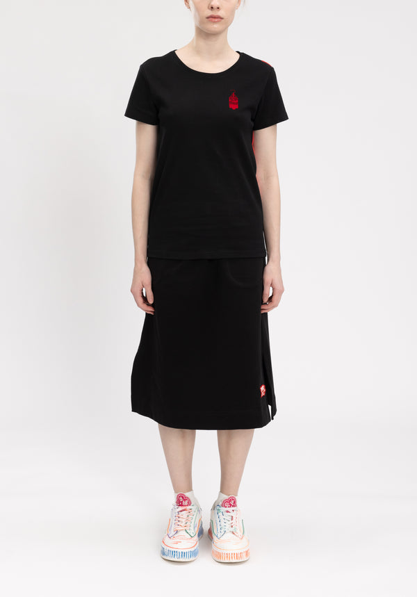 BIRDCAGE ART BLACK JERSEY T-SHIRT