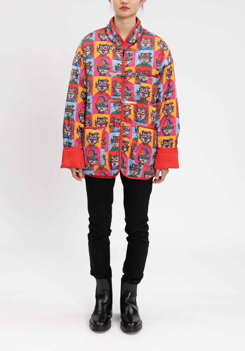 TIGER TOGETHER QUILTED KUNG FU JACKET WITH CHINESE KNOTS
