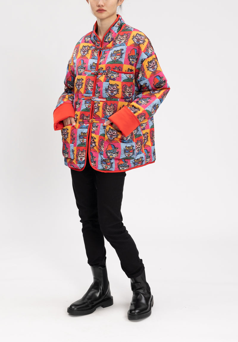 TIGER TOGETHER QUILTED KUNG FU JACKET WITH CHINESE KNOTS