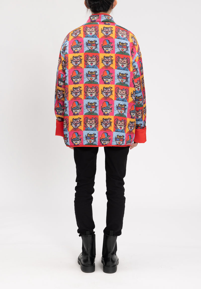 TIGER TOGETHER QUILTED KUNG FU JACKET WITH CHINESE KNOTS