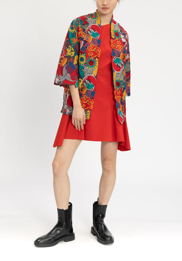 CITY CAMOUFLAGED LACE LONG JACKET
